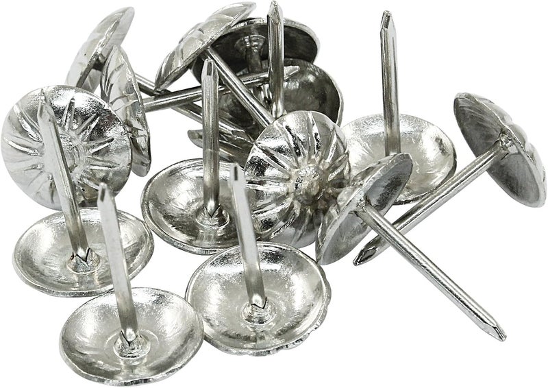 Moicstiy 100 Pcs 7/16Inch Upholstery Tacks for Furniture, Metal Thumb Tacks, Silver Upholstery Nails for Decorative (11 x 16mm) - Image 5